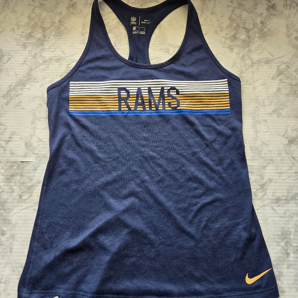 Nike NFL Rams Women's Medium Dri-Fit Racerback Tank Top Womens Sz M (SKU-0085)